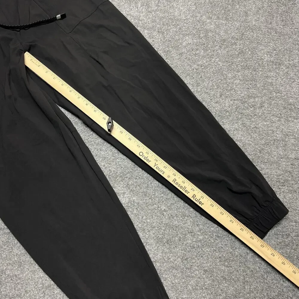 Fabletics Jogger Pants Womens Medium Black Microfiber Elastic Waist Running Gym